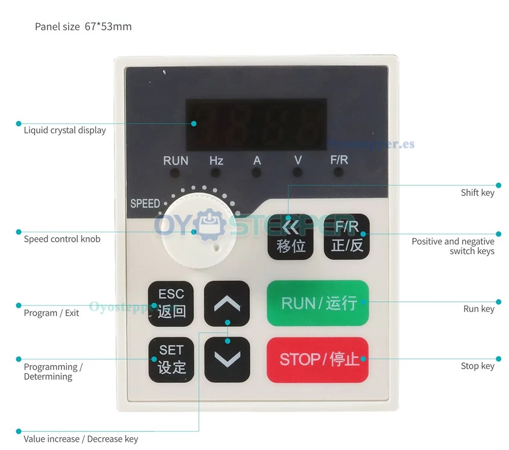 Variador de frecuencia VFD de 3,7kW 5HP 220V/380V para husillo CNC